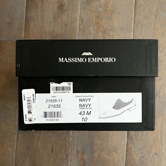 Massimo Emporio Navy Men’s Suede and Leather Oxfords - Picture 3 of 11